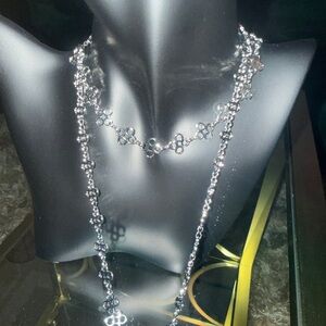 Tory Burch Silver Floral Necklace